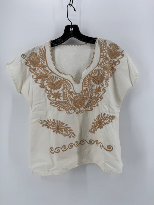 Unbranded Cream Embroidered Top