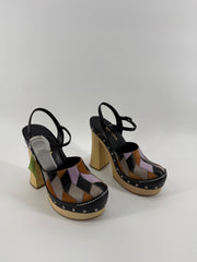 Prada Patchwork Platform Heels