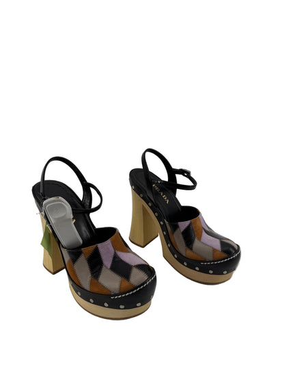 Prada Patchwork Platform Heels