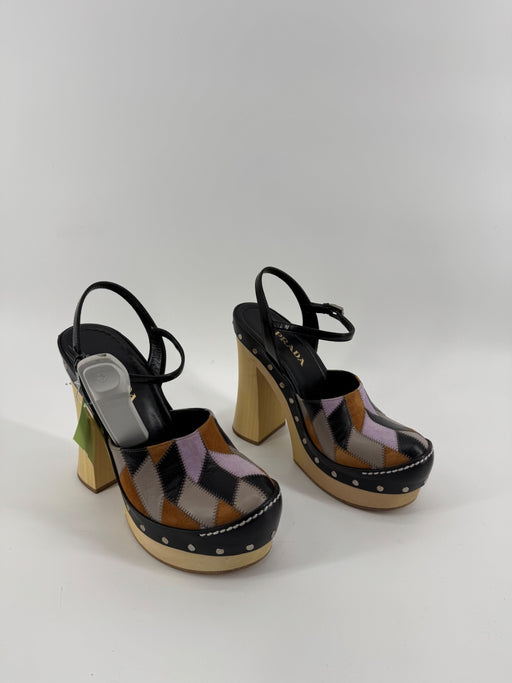 Prada Patchwork Platform Heels
