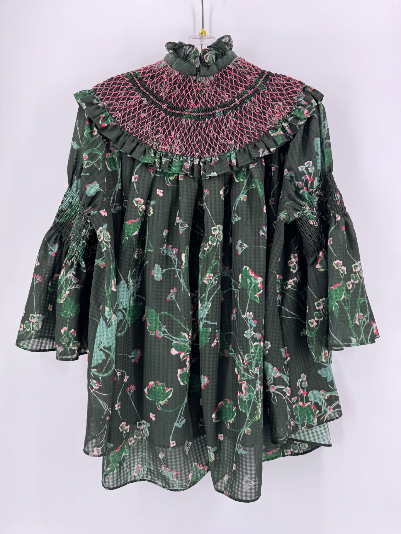 Tuckernuck Green Layered Floral Top