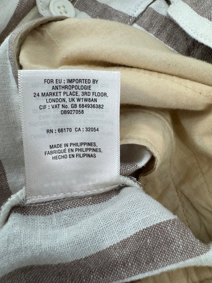 Anthropologie Beige/Brown Striped Pants