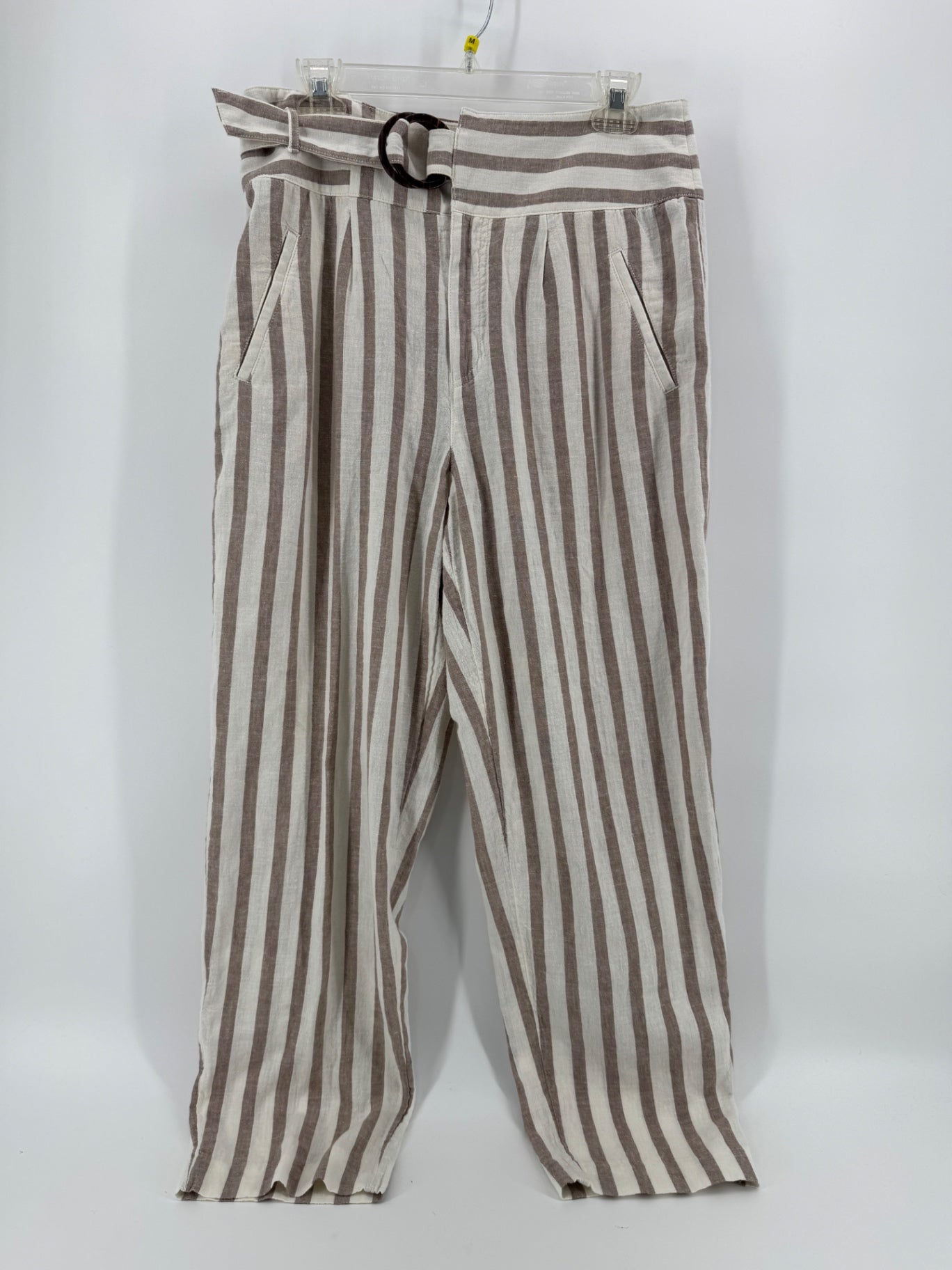 Anthropologie Beige/Brown Striped Pants