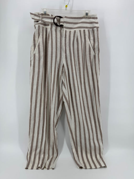 Anthropologie Beige/Brown Striped Pants