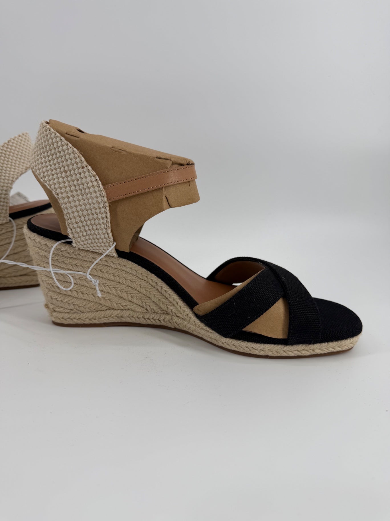 Lucky Brand Ladies Maeylee Espadrille Wedge Black Size 10 New in Box