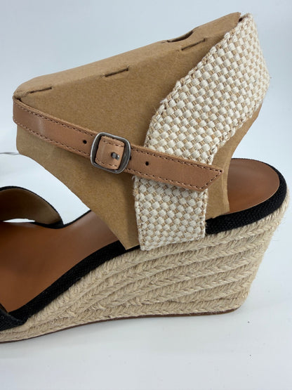Lucky Brand Ladies Maeylee Espadrille Wedge Black Size 10 New in Box