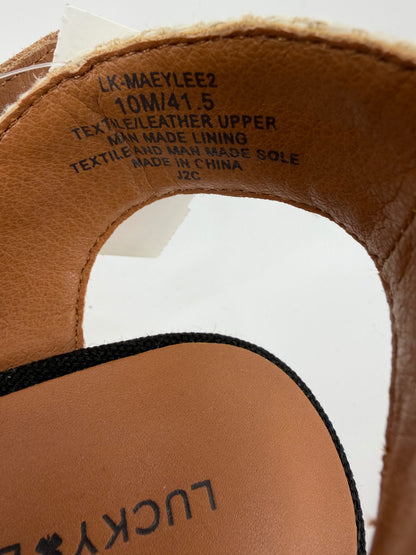 Lucky Brand Ladies Maeylee Espadrille Wedge Black Size 10 New in Box