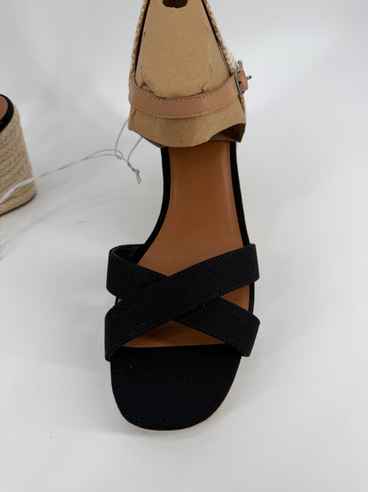 Lucky Brand Ladies Maeylee Espadrille Wedge Black Size 10 New in Box