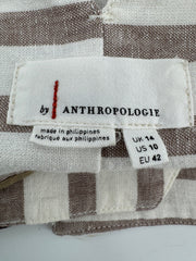 Anthropologie Beige/Brown Striped Pants