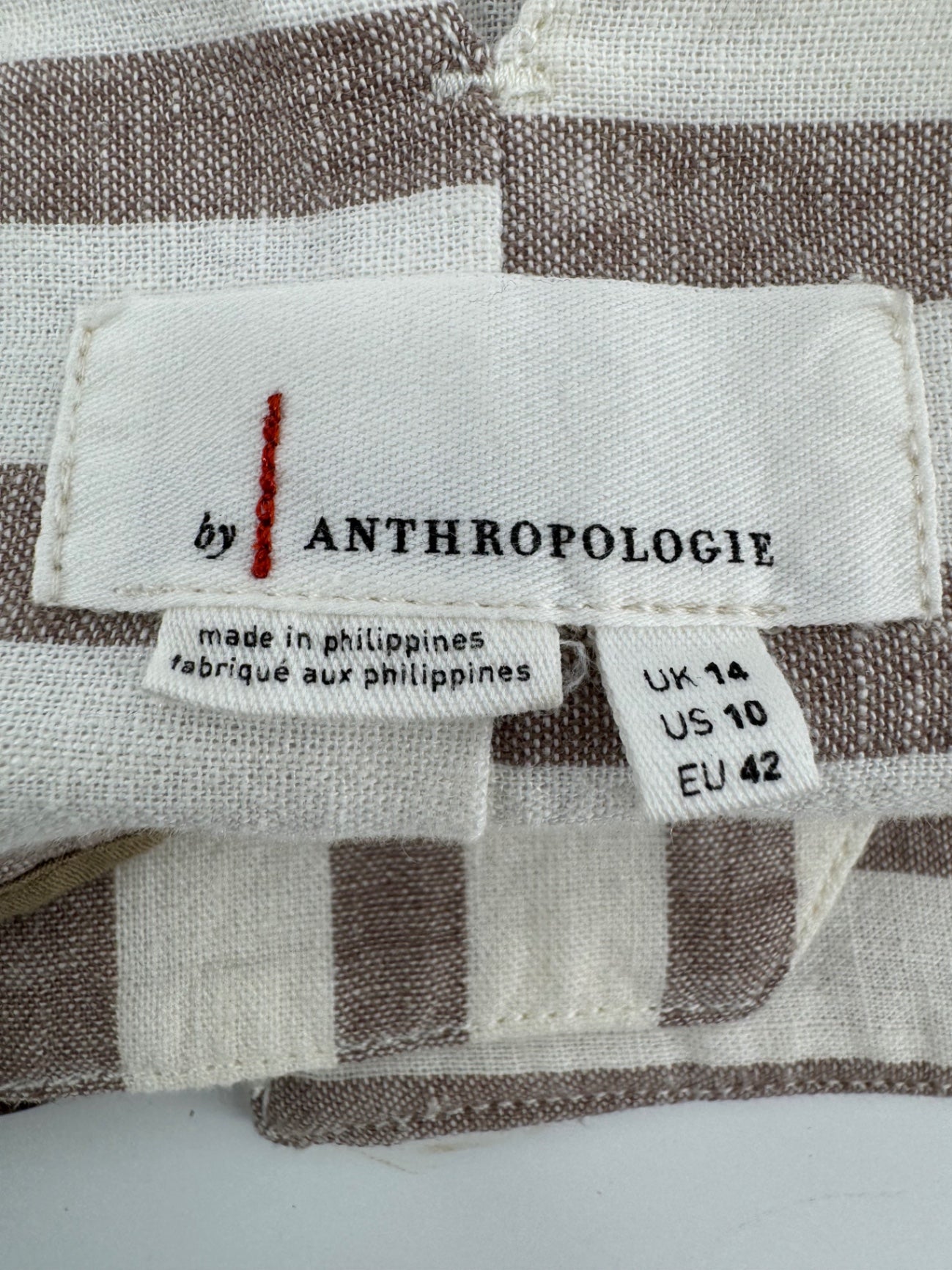 Anthropologie Beige/Brown Striped Pants