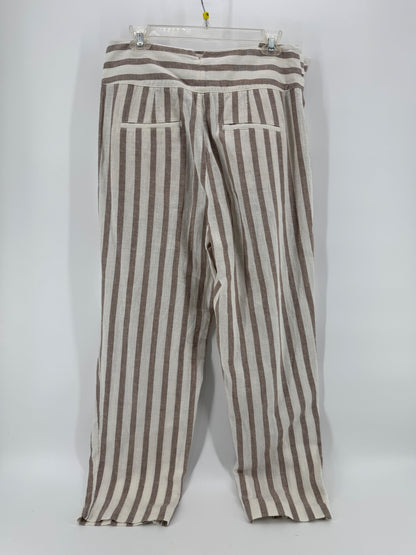Anthropologie Beige/Brown Striped Pants
