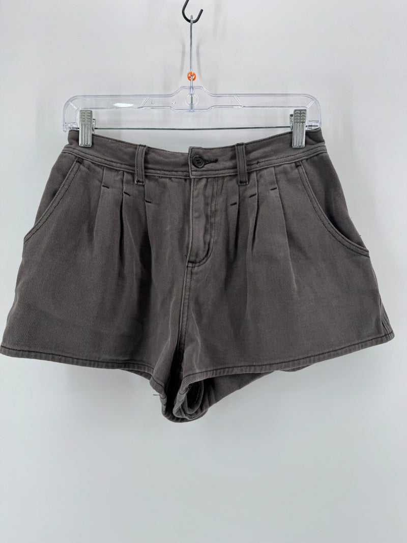 Ella Blue Gray Pleated Shorts