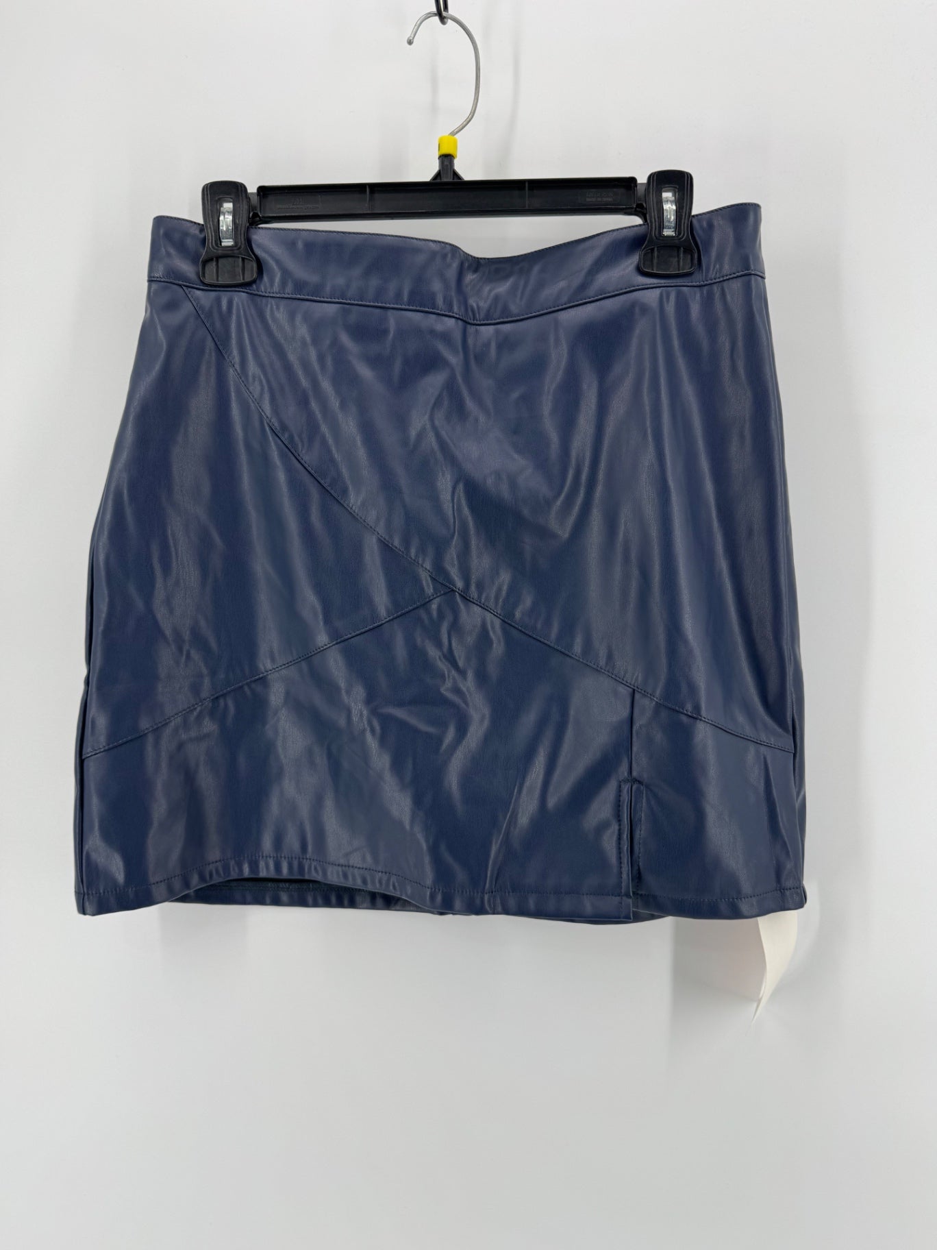 We Fit Navy Leather Skort