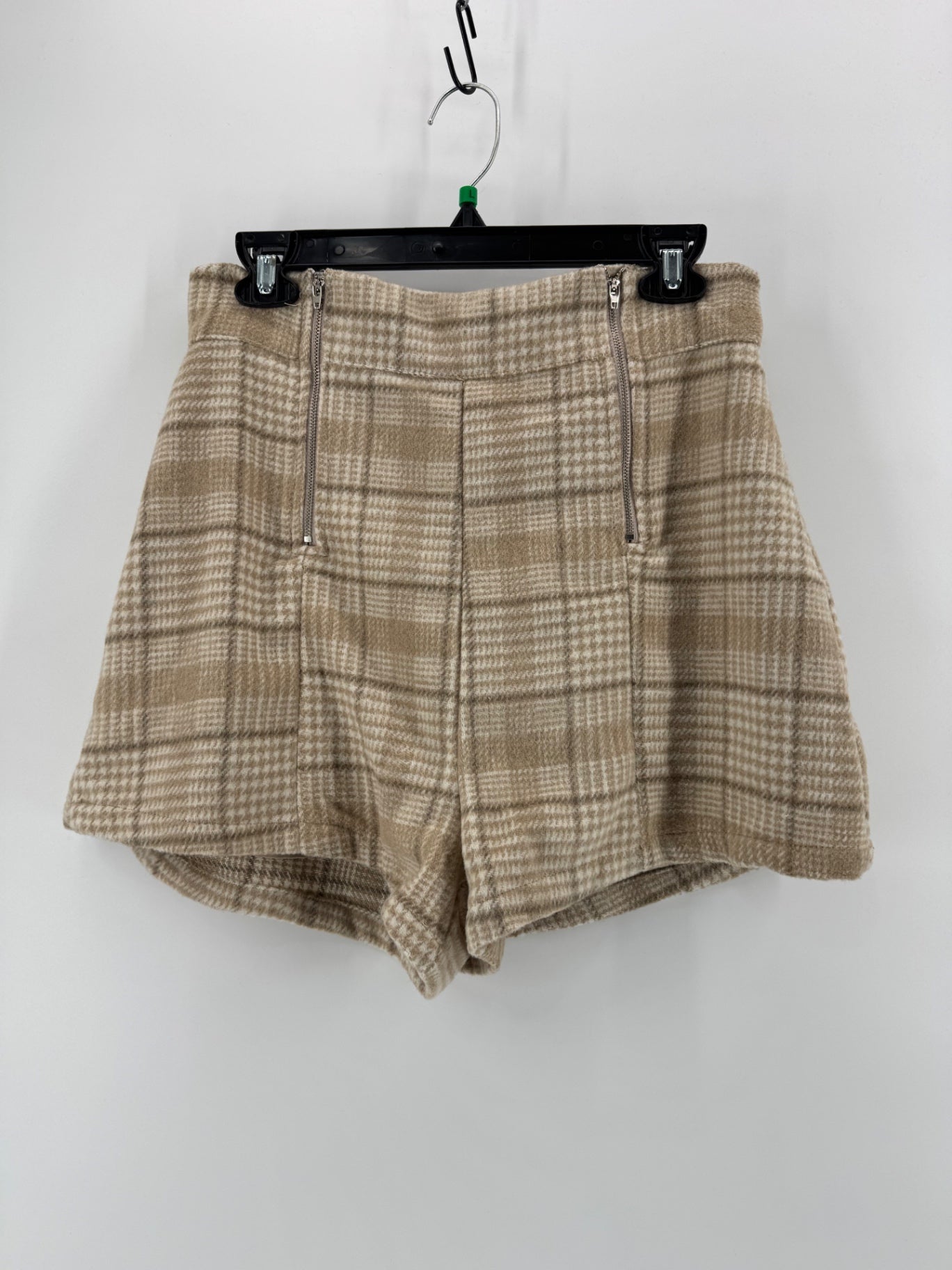 Ella Blue Tan Wool Plaid Shorts