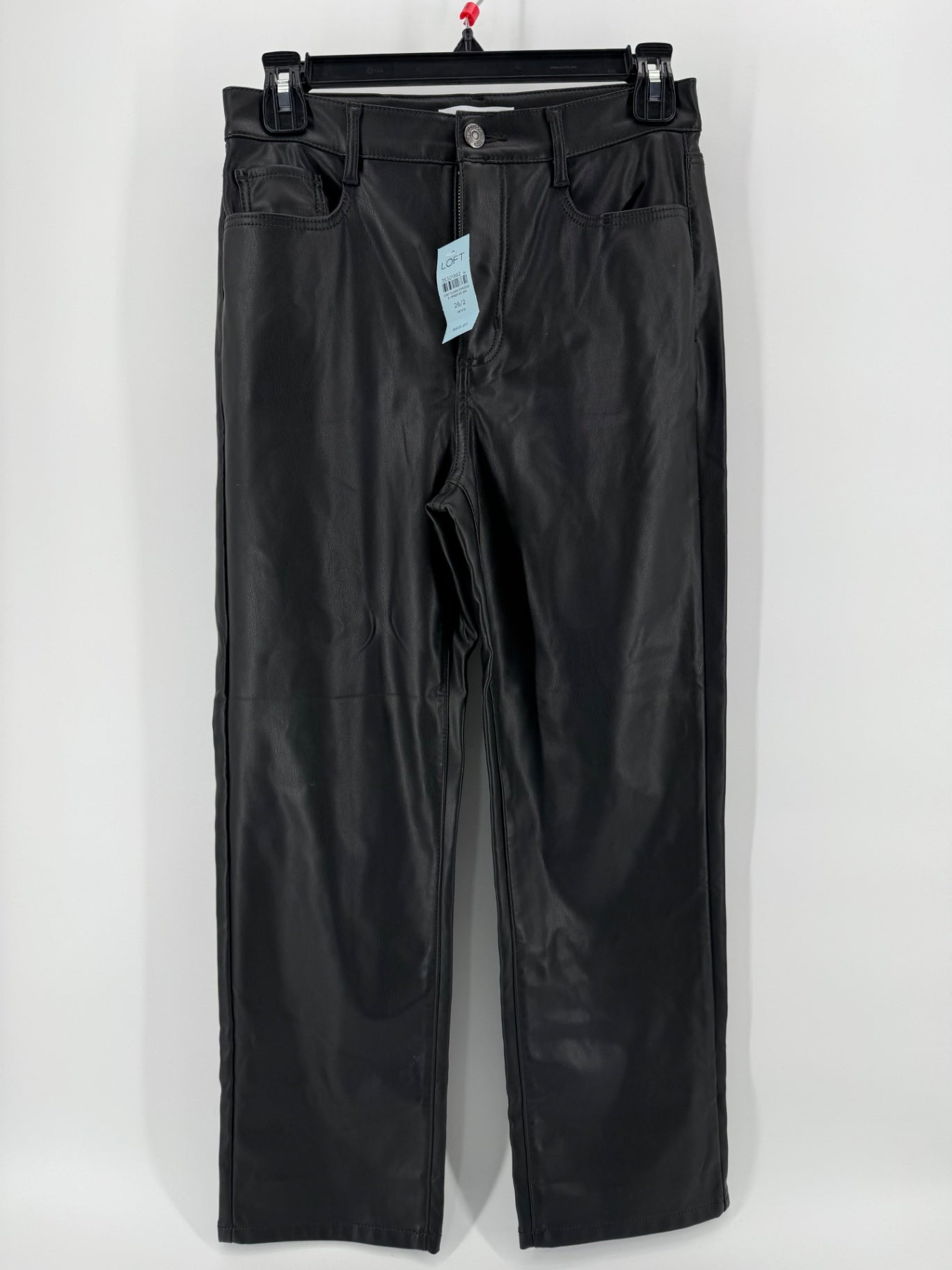LOFT Black Leather Pants Petite
