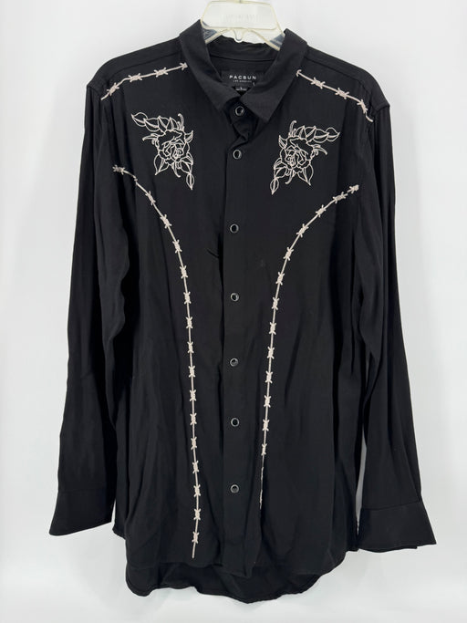 PacSun Black Long Sleeve Button Up