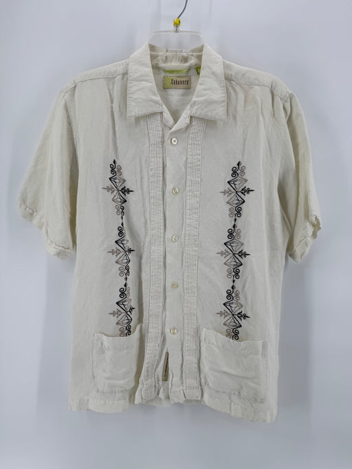 Cubavera White Embroidered Button Up