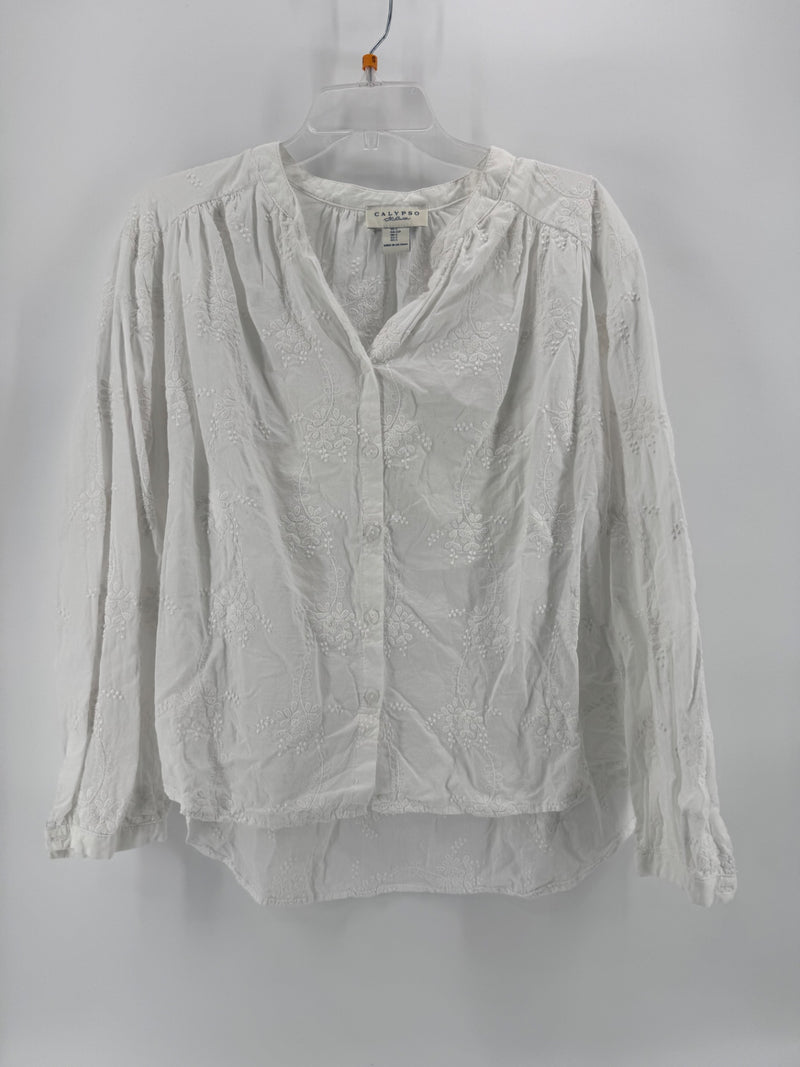 Calypso St. Barth White Floral Top