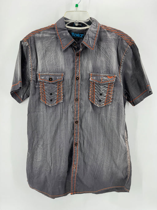 Roar Gray Short Sleeve Button Up