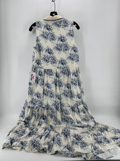TCEC Ivory/Navy Floral Dress