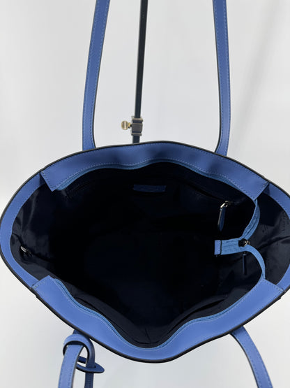 Kate Spade Blue Saffiano Leather Tote + Matching Zip-Around Wallet Set