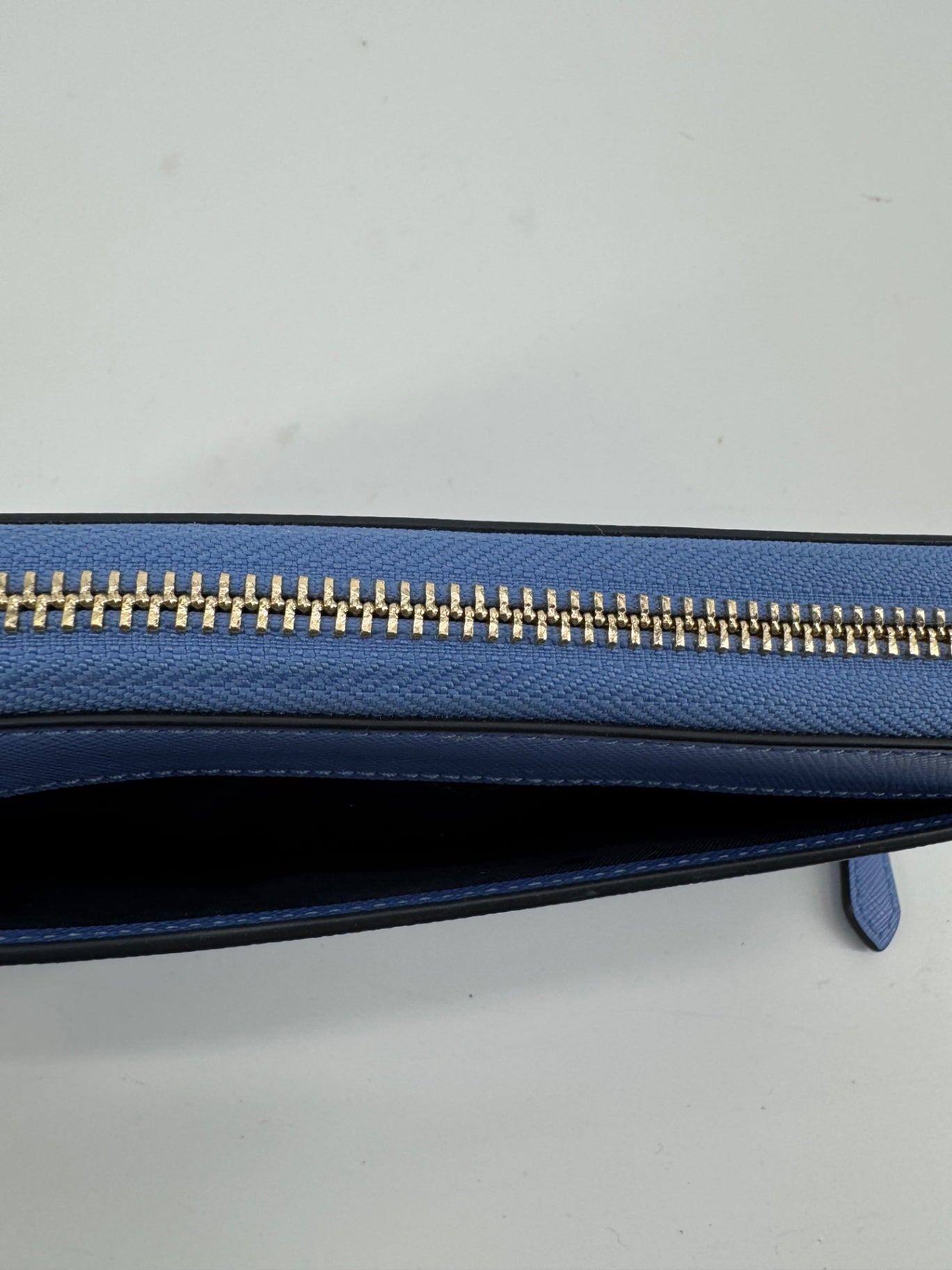 Kate Spade Blue Saffiano Leather Tote + Matching Zip-Around Wallet Set