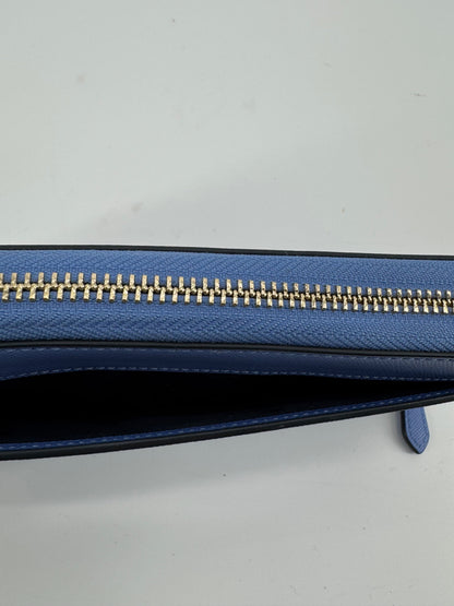 Kate Spade Blue Saffiano Leather Tote + Matching Zip-Around Wallet Set