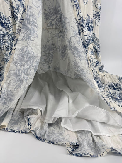 TCEC Ivory/Navy Floral Dress