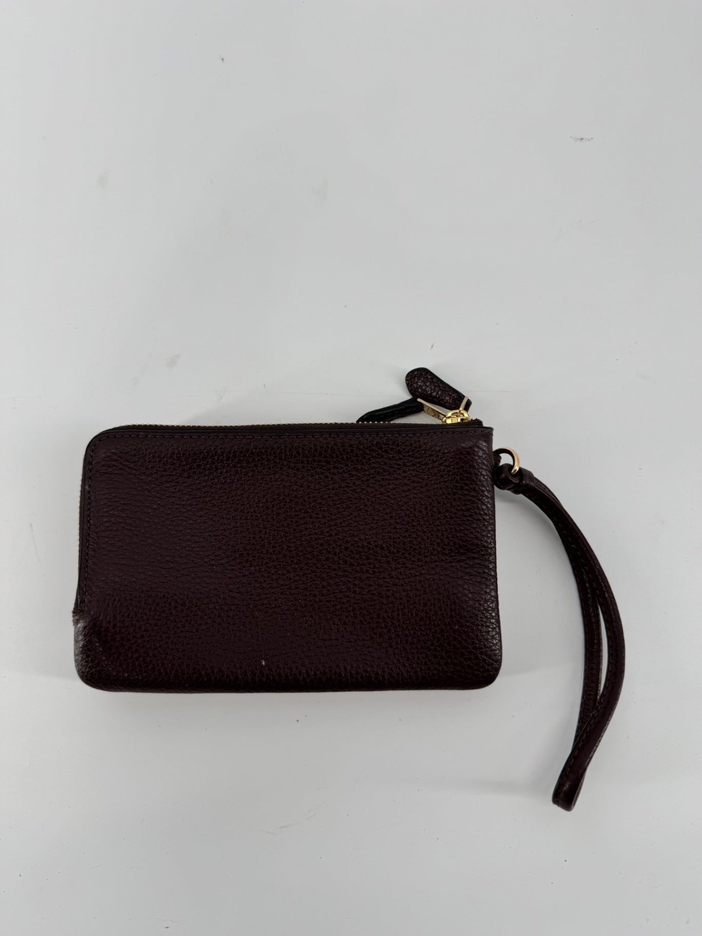 Coach Mauve/Taupe Pebbled Leather Shoulder Bag + Matching Wristlet Set