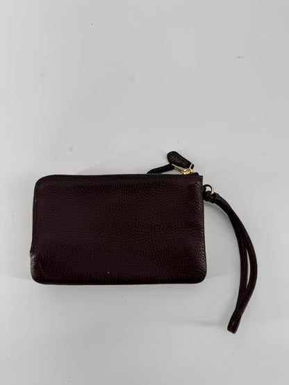 Coach Mauve/Taupe Pebbled Leather Shoulder Bag + Matching Wristlet Set