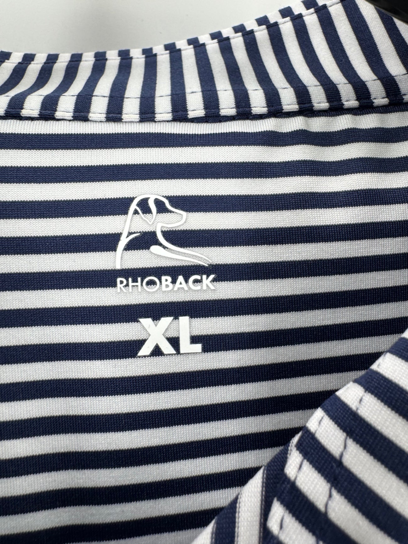 Rhoback White/Navy Striped Shirt