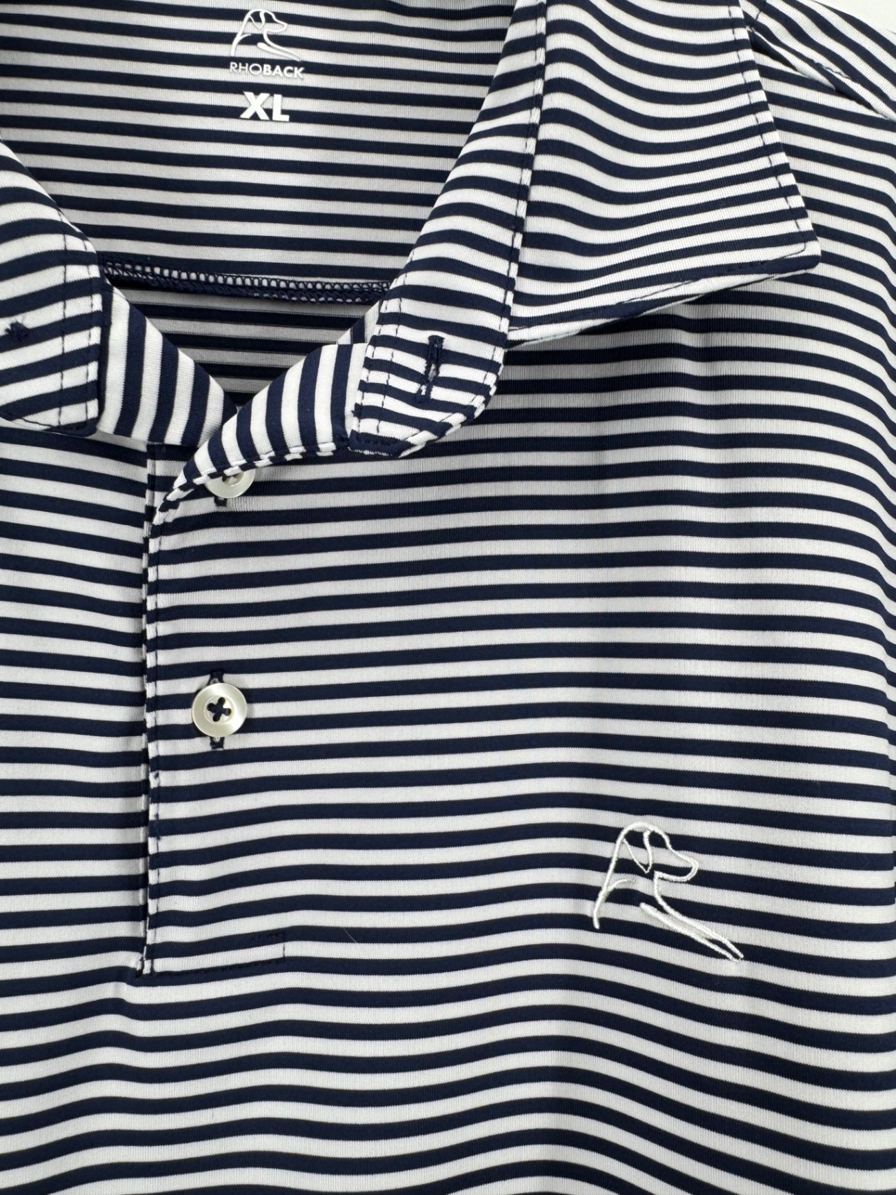 Rhoback White/Navy Striped Shirt