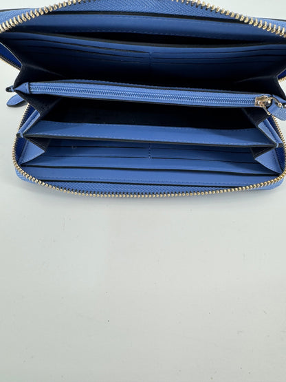 Kate Spade Blue Saffiano Leather Tote + Matching Zip-Around Wallet Set
