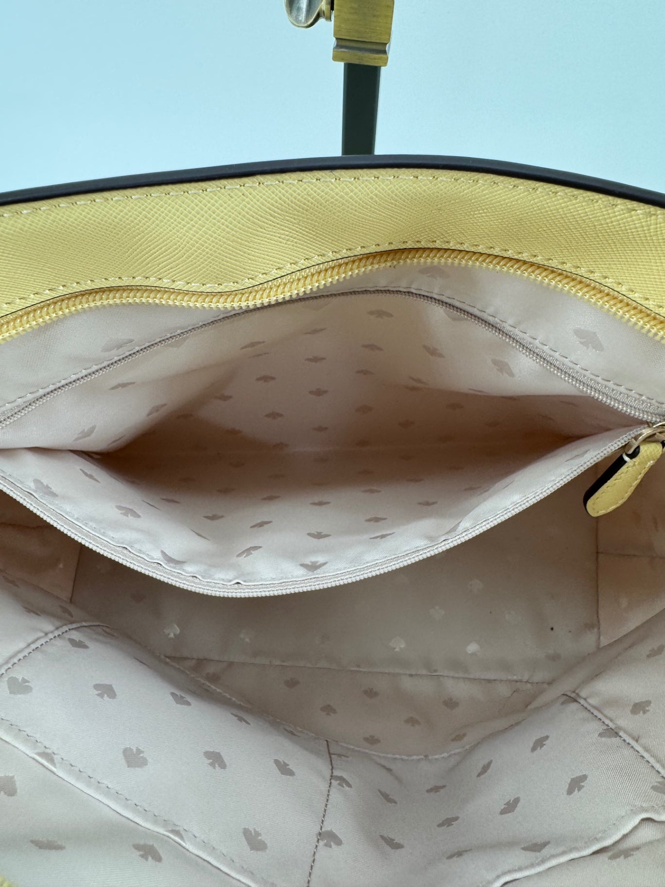 Kate Spade Yellow Saffiano Leather Tote w/ Flower Charm