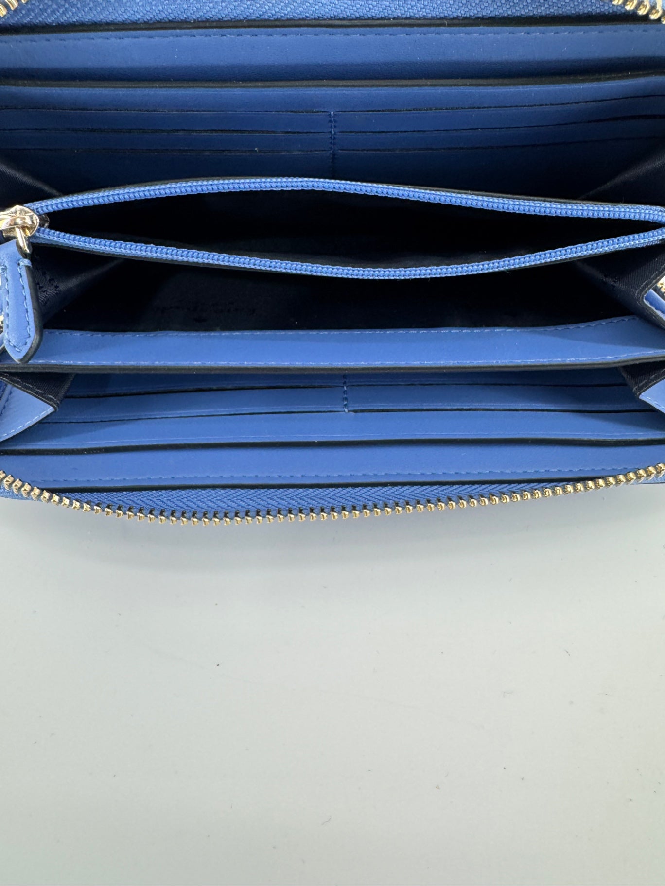 Kate Spade Blue Saffiano Leather Tote + Matching Zip-Around Wallet Set
