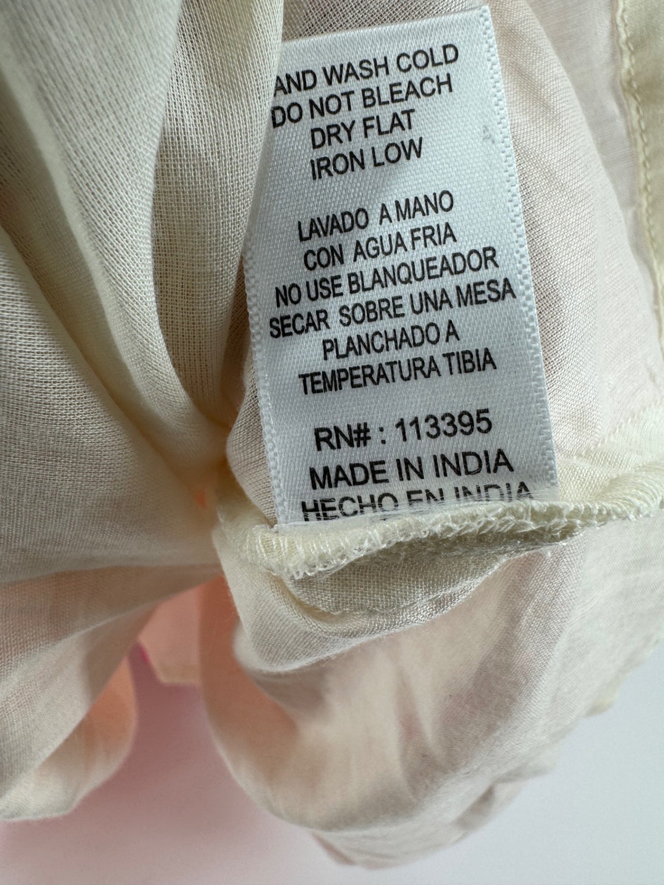 En Crème Tan/Pink Linen Dress