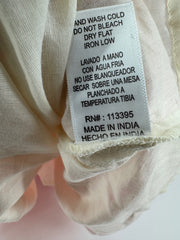 En Crème Tan/Pink Linen Dress
