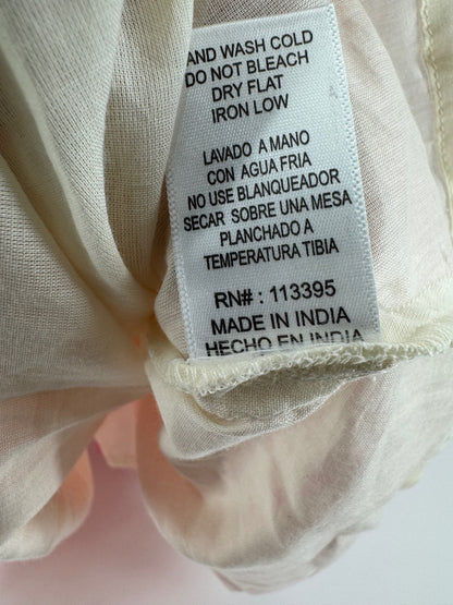 En Crème Tan/Pink Linen Dress