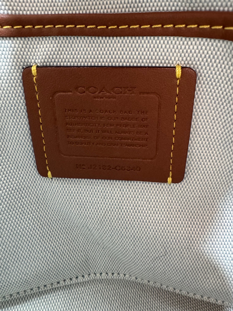 Coach Blue-Gray Leather Shoulder/Crossbody Bag + Matching Wallet Set