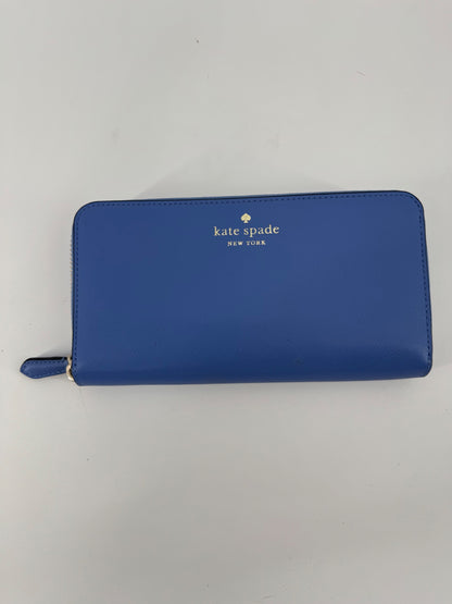 Kate Spade Blue Saffiano Leather Tote + Matching Zip-Around Wallet Set