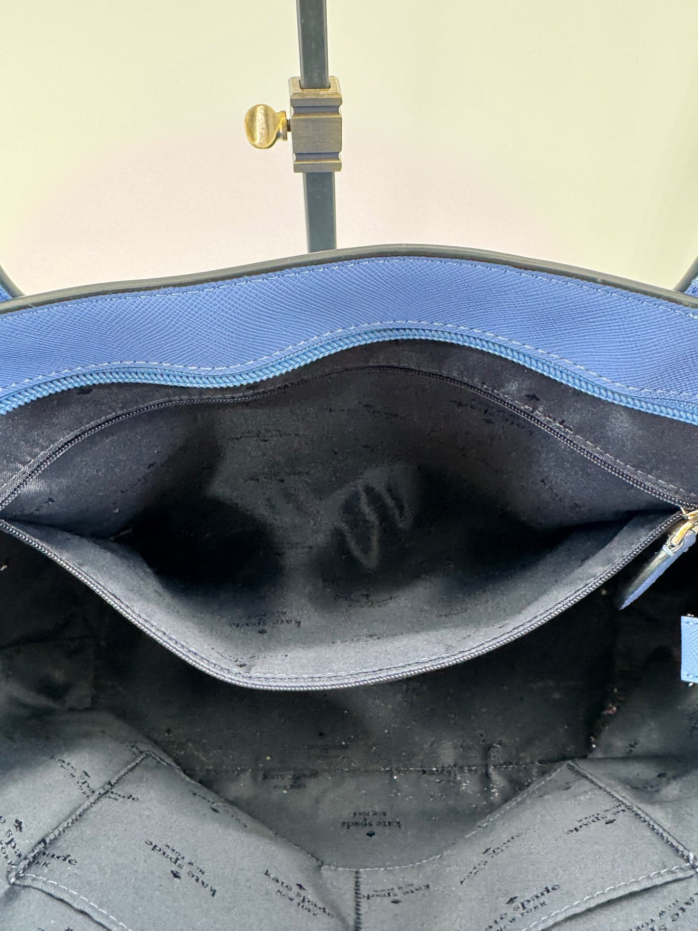Kate Spade Blue Saffiano Leather Tote + Matching Zip-Around Wallet Set