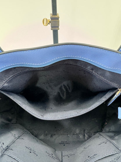 Kate Spade Blue Saffiano Leather Tote + Matching Zip-Around Wallet Set