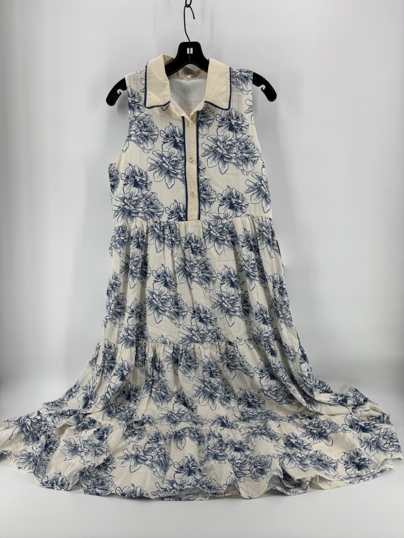 TCEC Ivory/Navy Floral Dress
