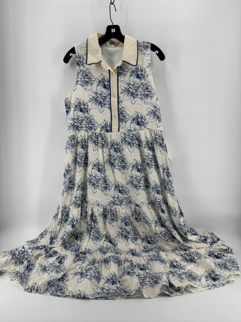 TCEC Ivory/Navy Floral Dress
