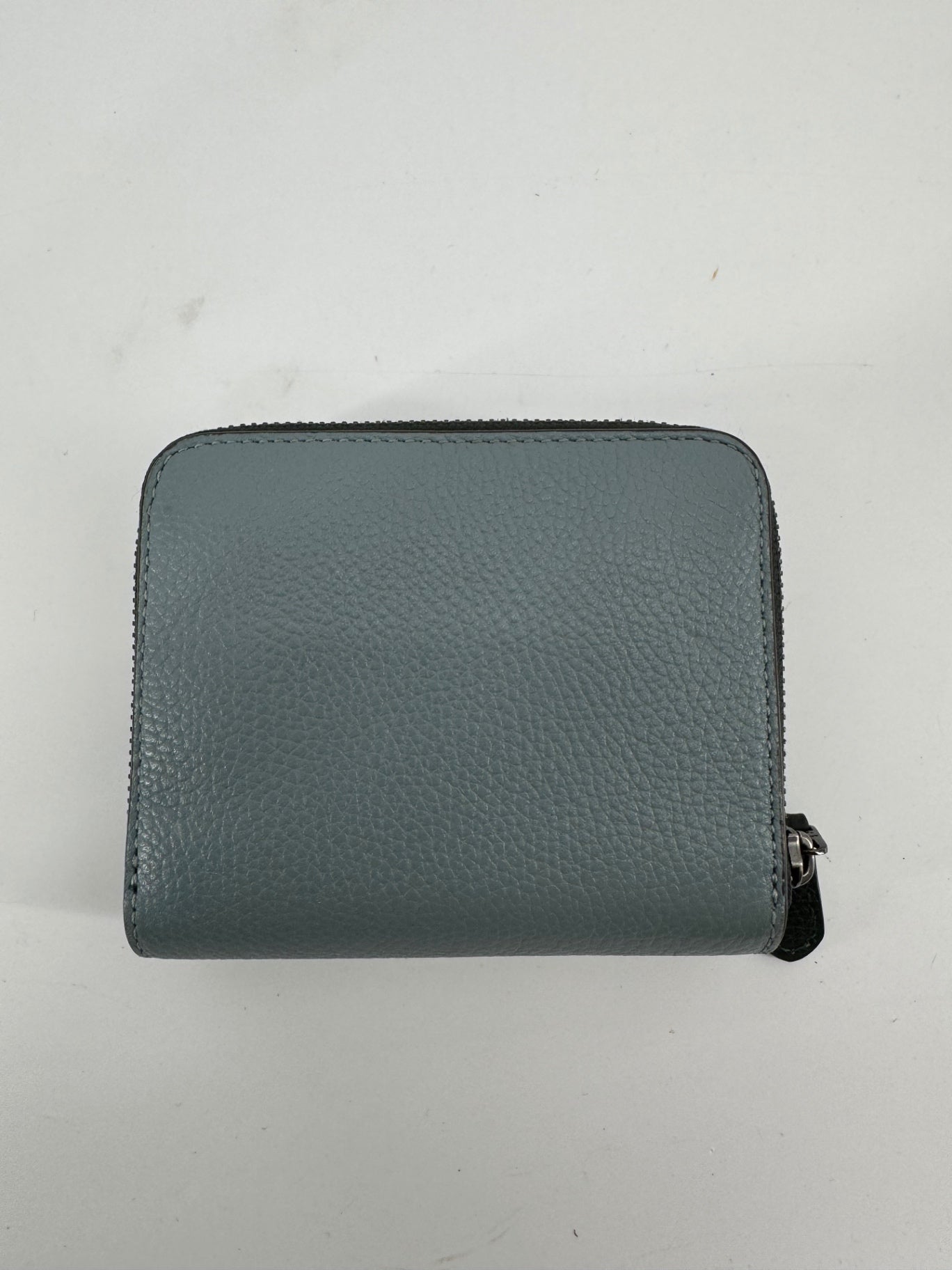 Coach Blue-Gray Leather Shoulder/Crossbody Bag + Matching Wallet Set