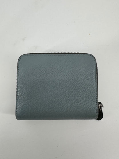 Coach Blue-Gray Leather Shoulder/Crossbody Bag + Matching Wallet Set
