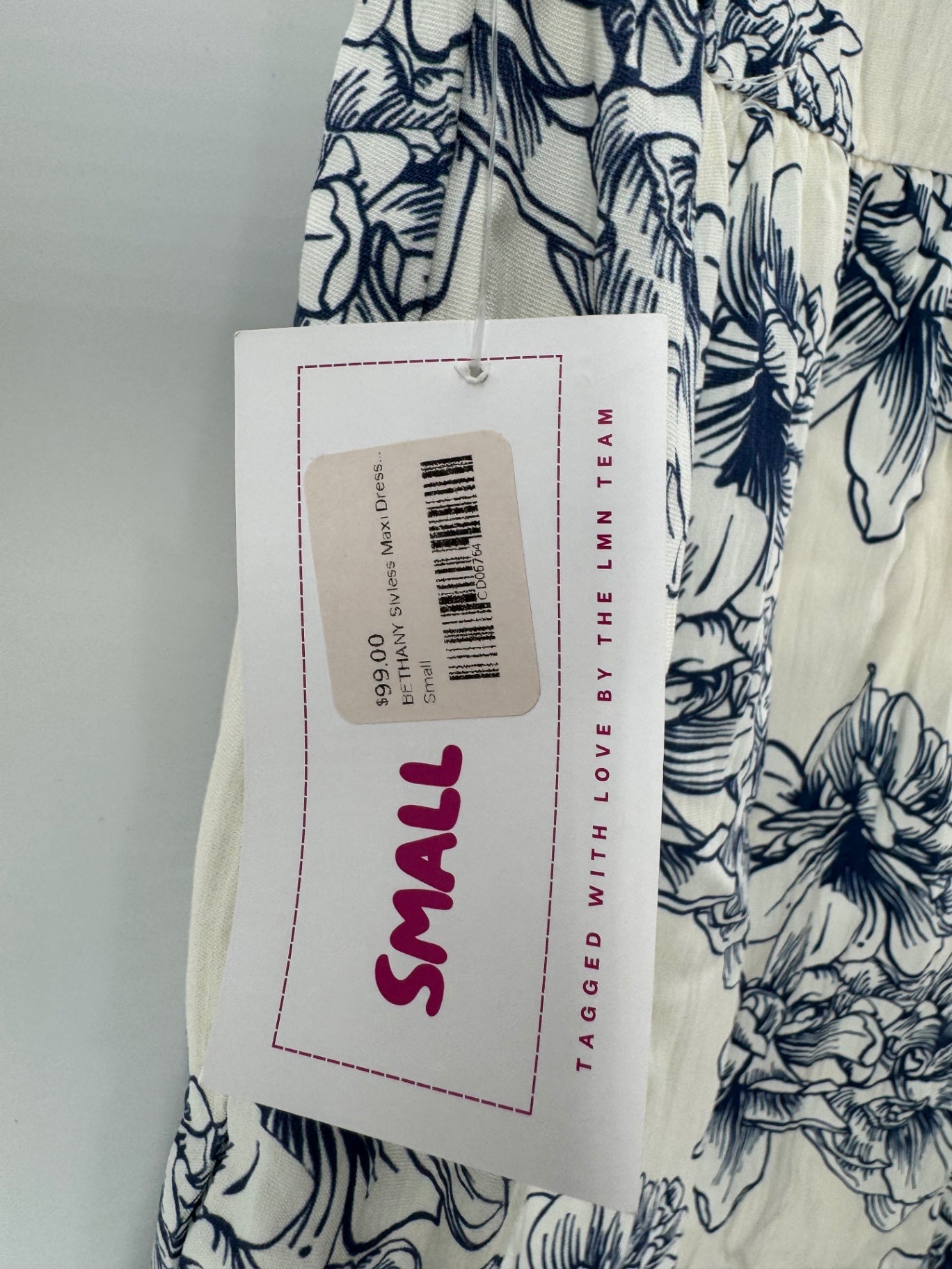 TCEC Ivory/Navy Floral Dress