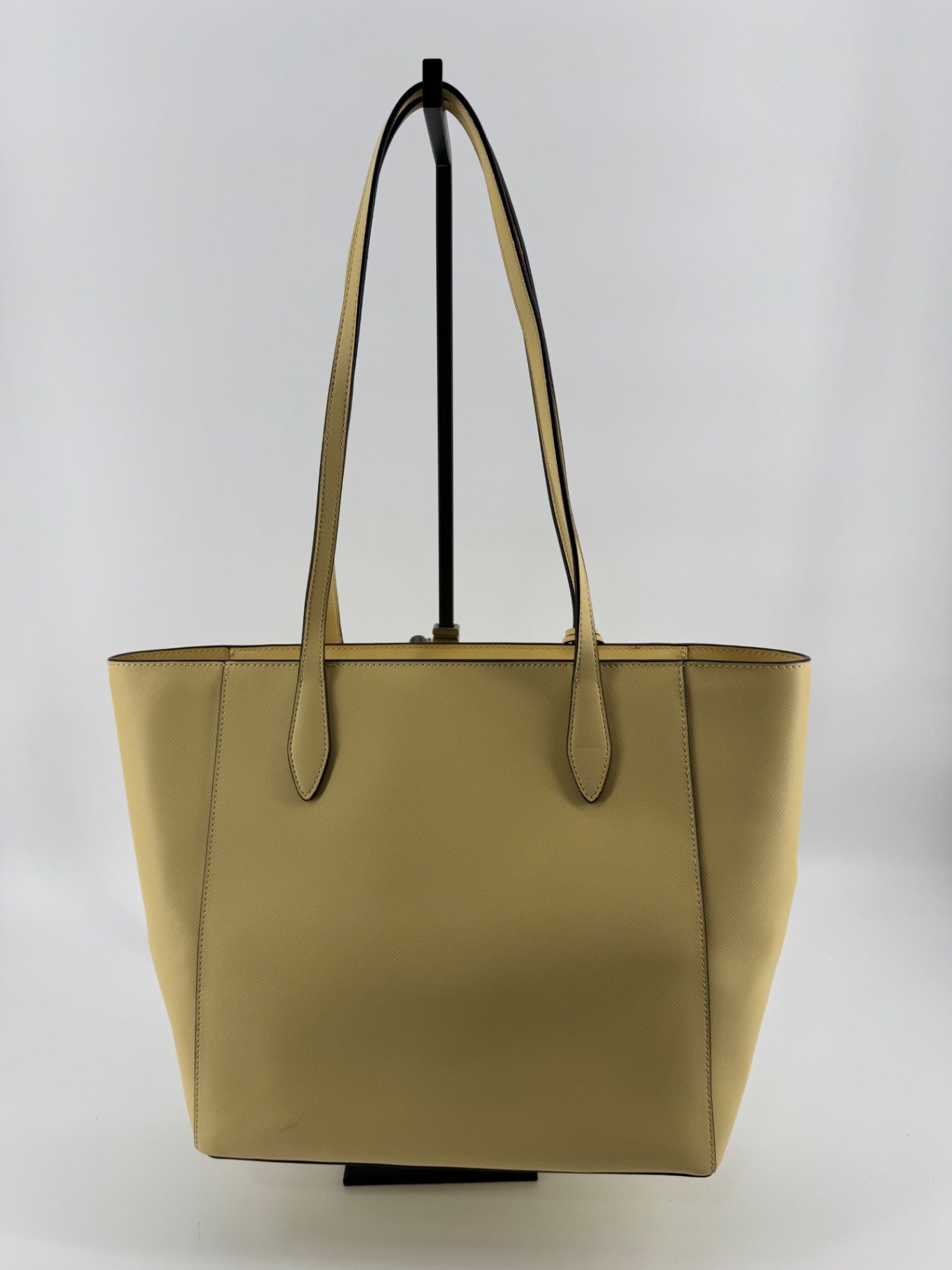 Kate Spade Yellow Saffiano Leather Tote w/ Flower Charm