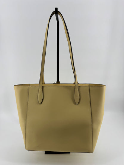 Kate Spade Yellow Saffiano Leather Tote w/ Flower Charm