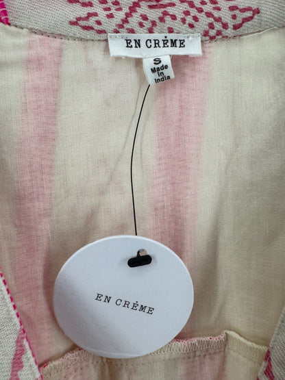 En Crème Tan/Pink Linen Dress